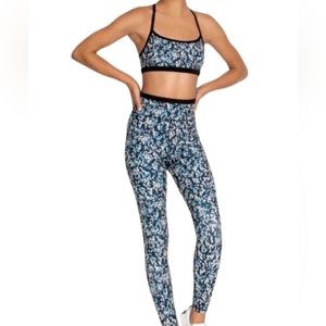 CALME by Johnny Was Endurance Sports Bra II in Blue Speckled, Size XSMALL, NWT